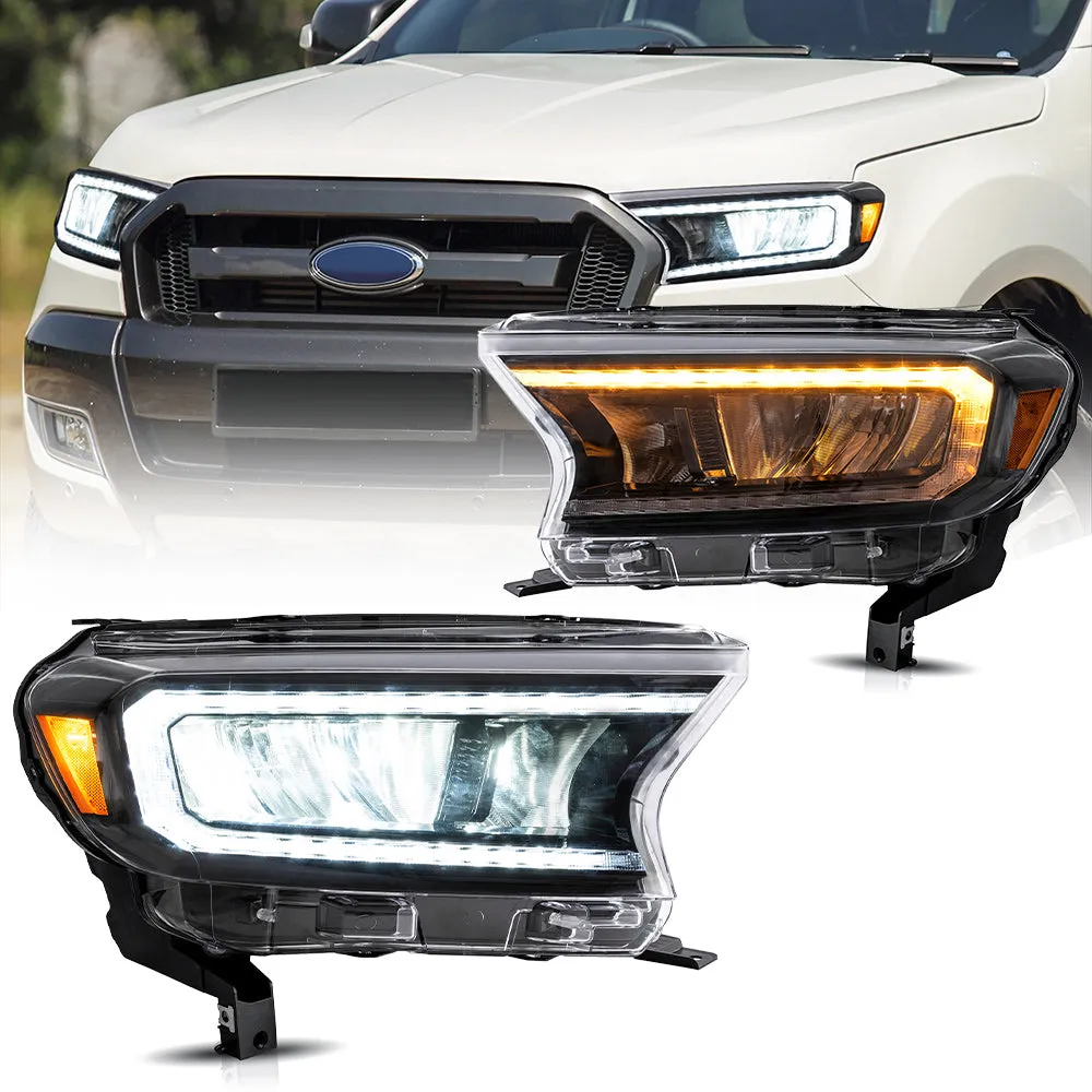 VLAND Full LED Headlights For Ford Ranger T6 Raptor & Wildtrak 2019-2022 (Fits For US Version)