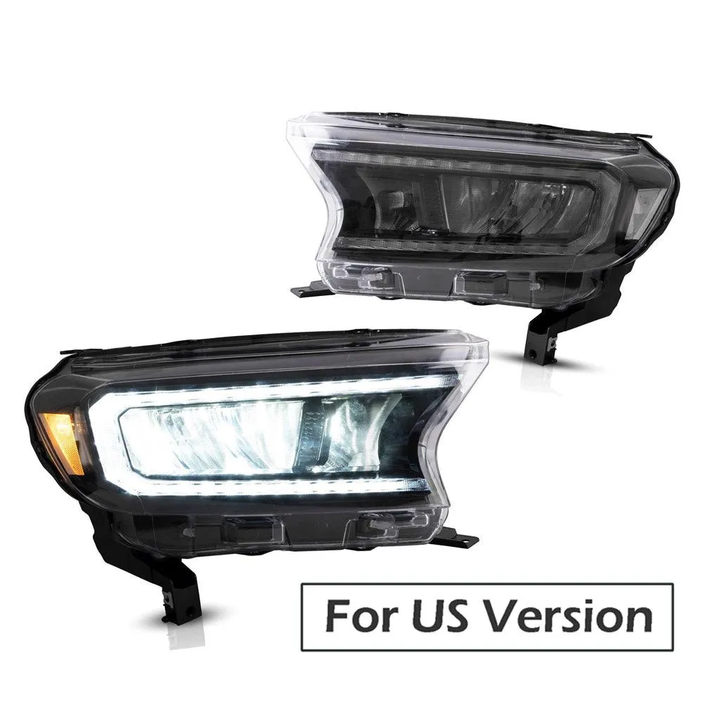 VLAND Full LED Headlights For Ford Ranger T6 Raptor & Wildtrak 2019-2022 (Fits For US Version)