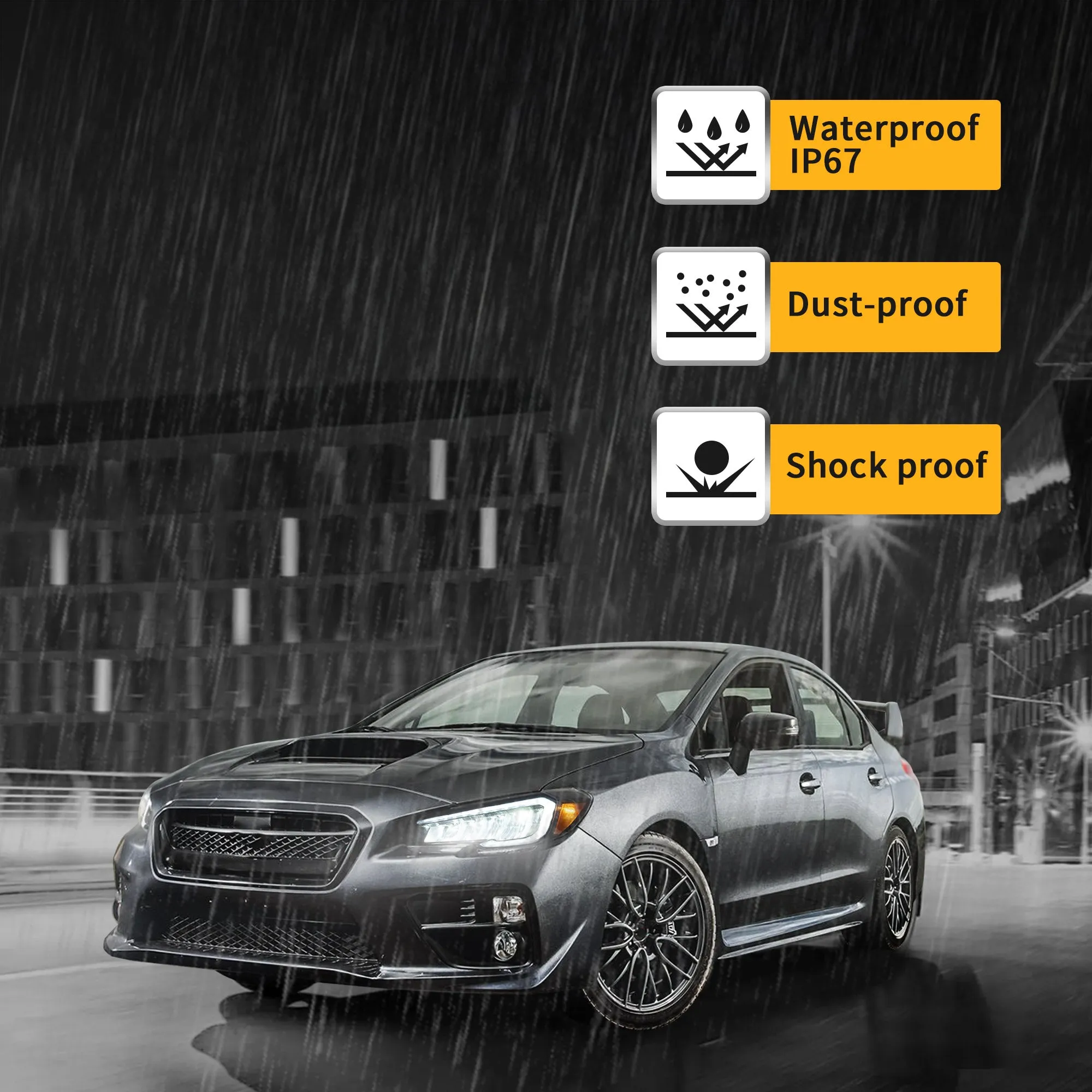 VLAND Full LED Reflection Bowl Headlights For Subaru WRX 2015-2021 [STI, Limited, Base, Premium] [DOT. SAE.]