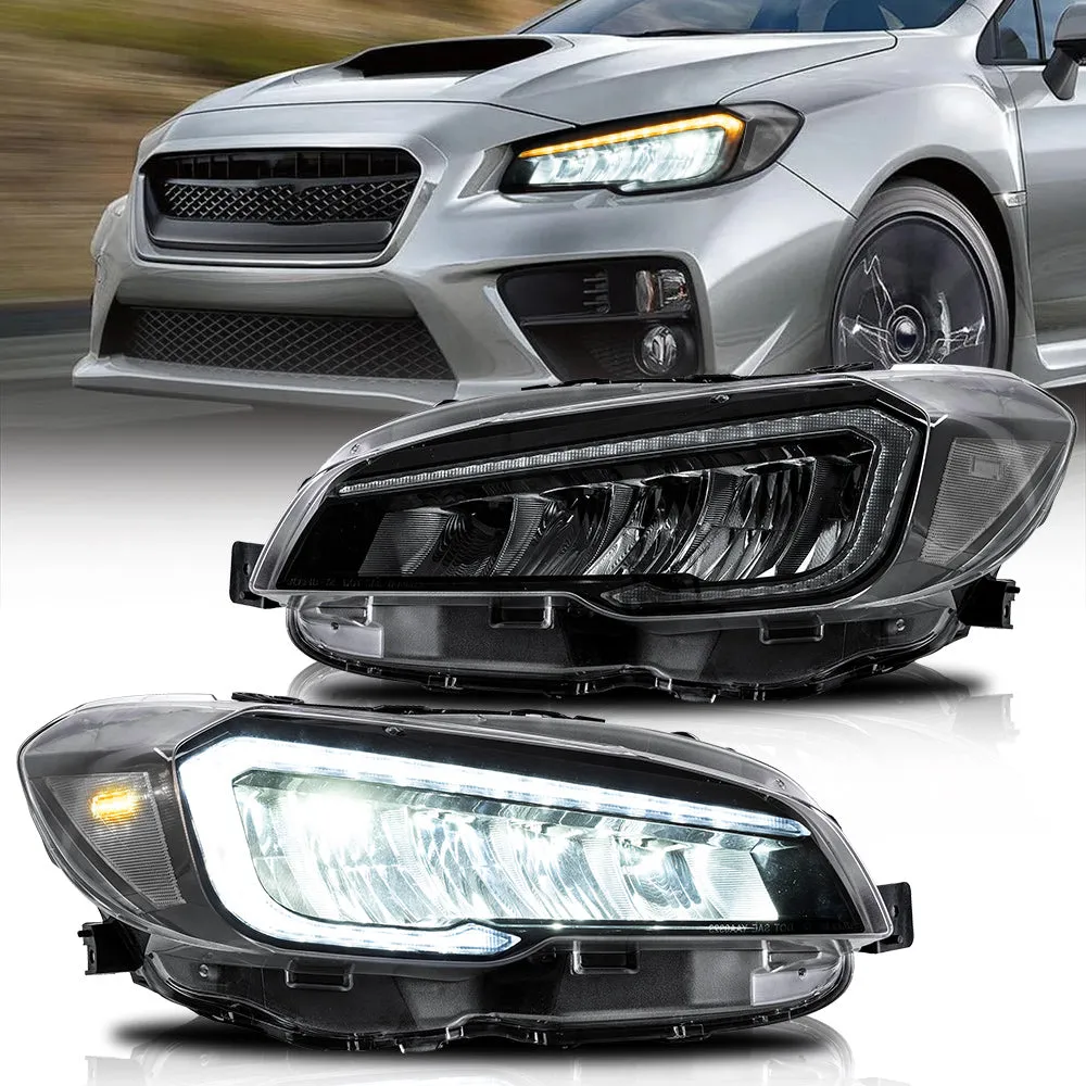 VLAND Full LED Reflection Bowl Headlights For Subaru WRX 2015-2021 [STI, Limited, Base, Premium] [DOT. SAE.]