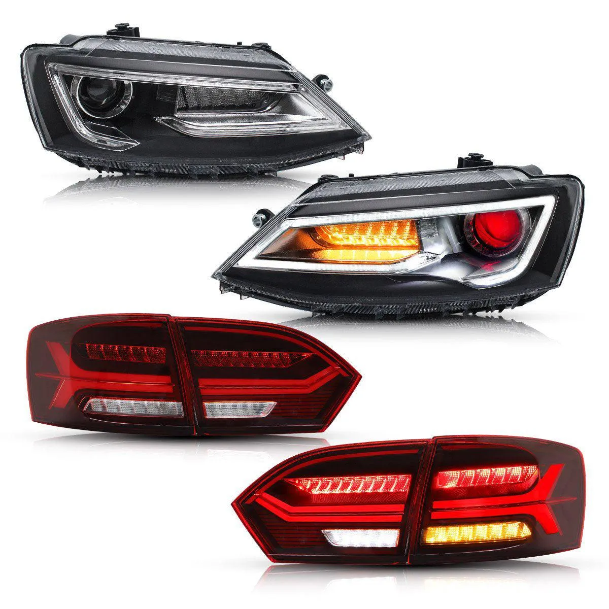 VLAND LED Demon Eye Headlights and Tail Lights For Volkswagen(VW) Jetta MK6 2011-2014