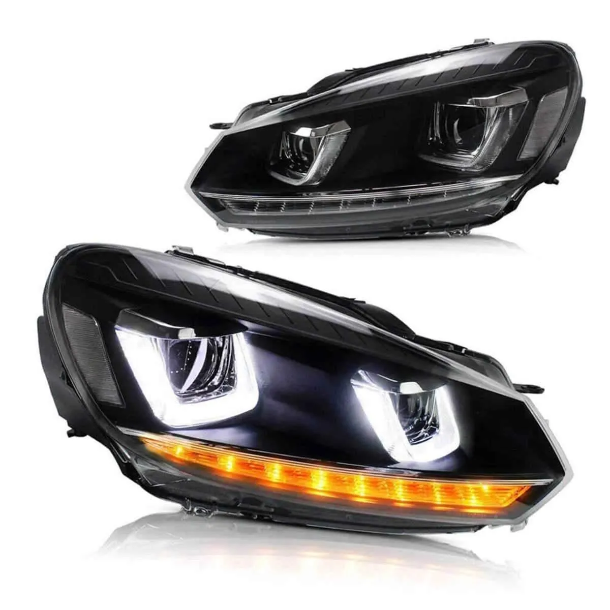 VLAND LED Headlights and Tail Lights Combo For Volkswagen Golf 6 MK6 2008-2014 With Sequential Turn Signals