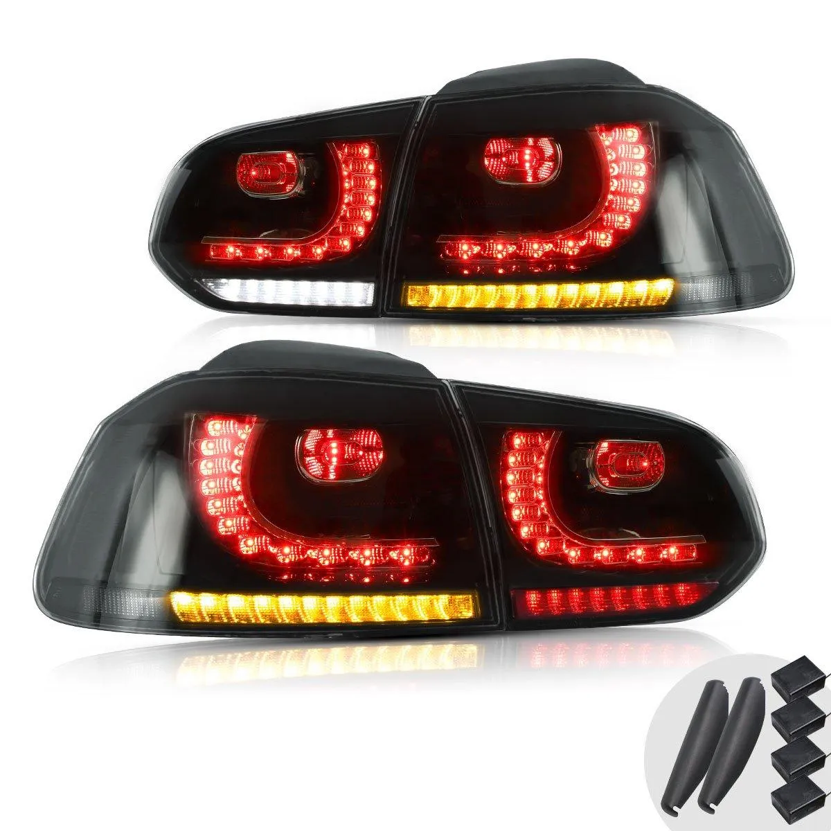 VLAND LED Headlights and Tail Lights Combo For Volkswagen Golf 6 MK6 2008-2014 With Sequential Turn Signals
