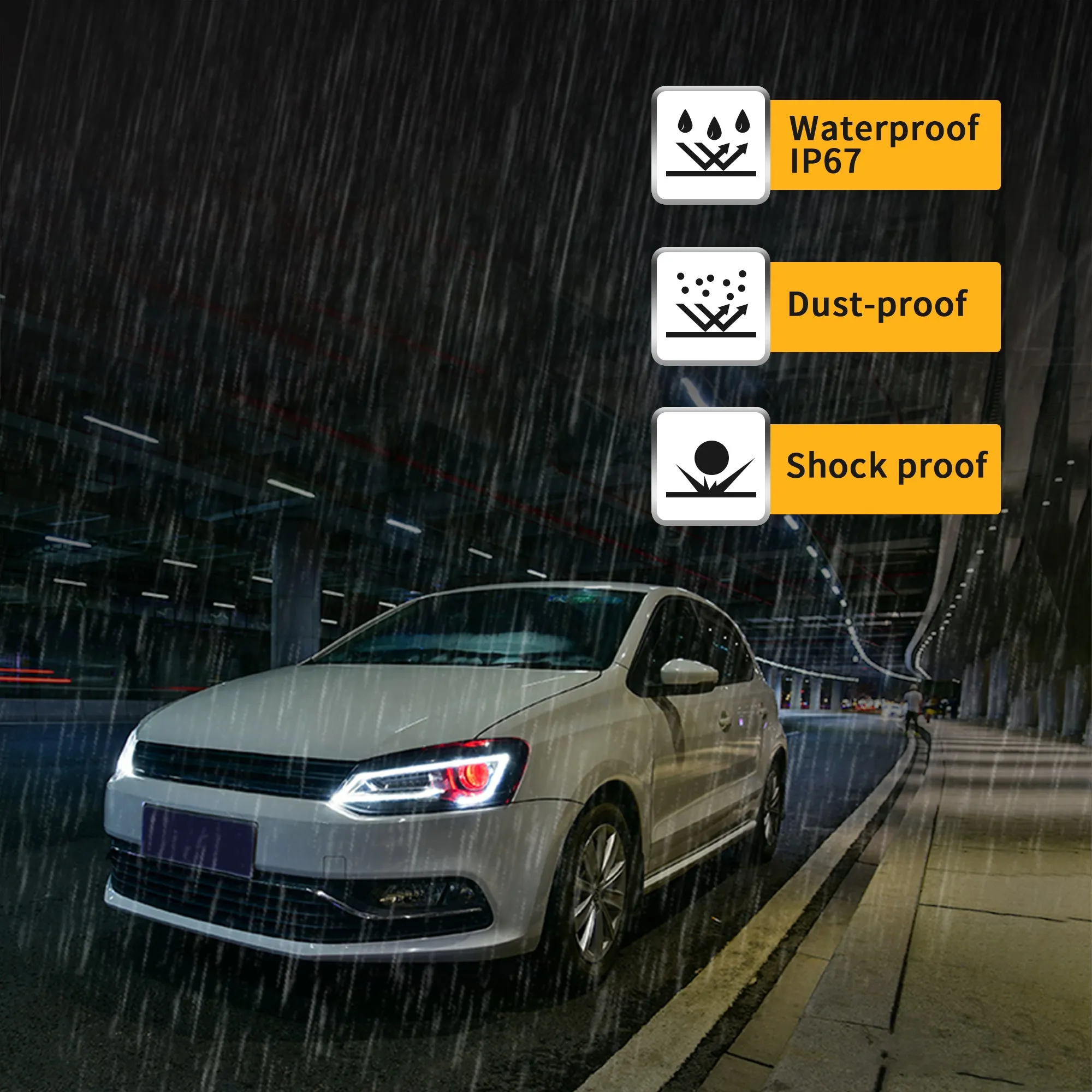 VLAND LED Headlights For Volkswagen (VW) Polo MK5 2009-2017 Turn Signal with Sequential indicators