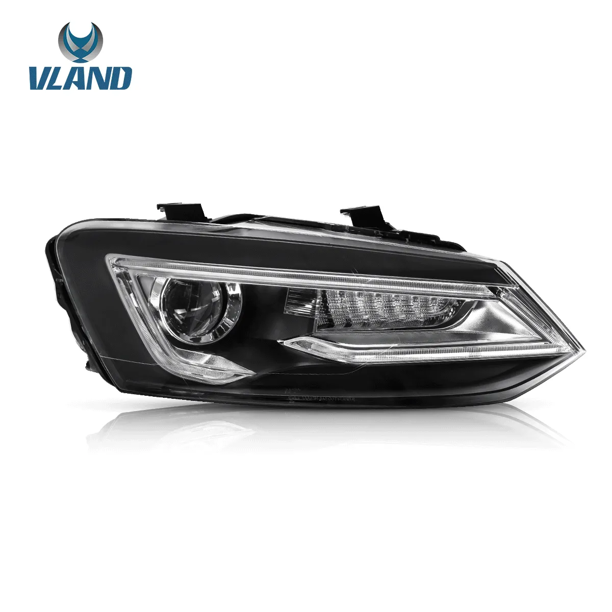 VLAND LED Headlights For Volkswagen (VW) Polo MK5 2009-2017 Turn Signal with Sequential indicators