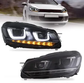 VLAND LED Headlights For Volkswagen(VW) Golf 6 Mk6 2008-2014 With Sequential [E-MARK]