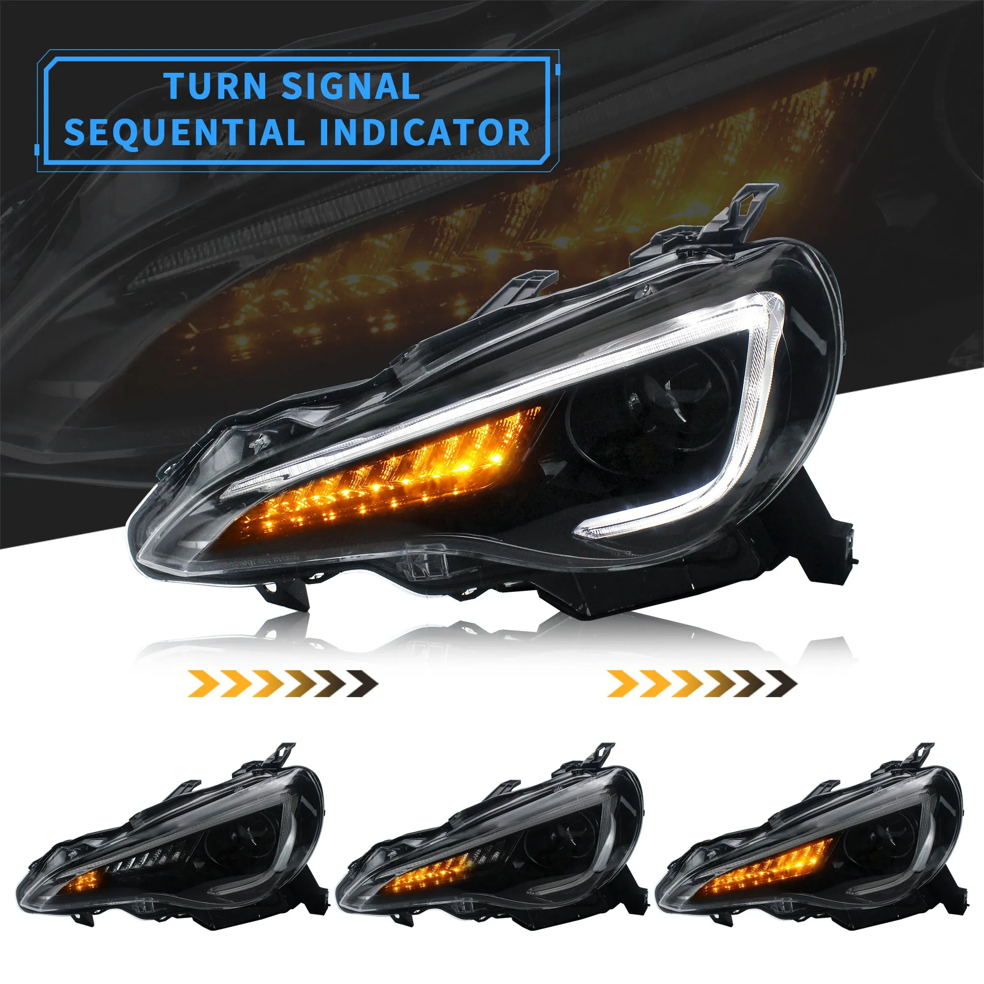 VLAND LED Headlights With D2H Bulbs For Toyota 86/Subaru BRZ/Scion FRS First Gen 2012-2020