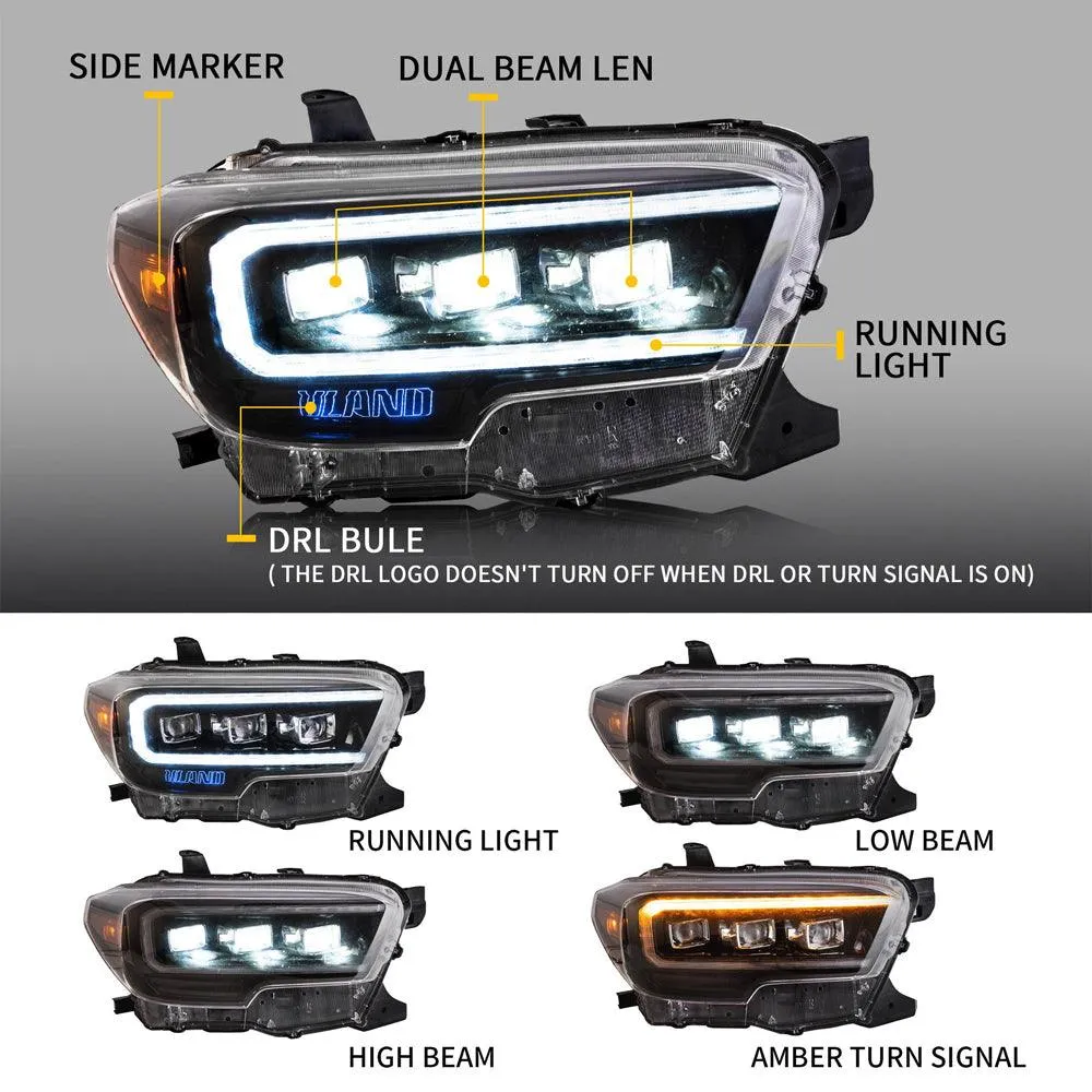 VLAND LED Matrix Projector Headlights For Toyota Tacoma N300 2015-2023 [DOT. SAE.]