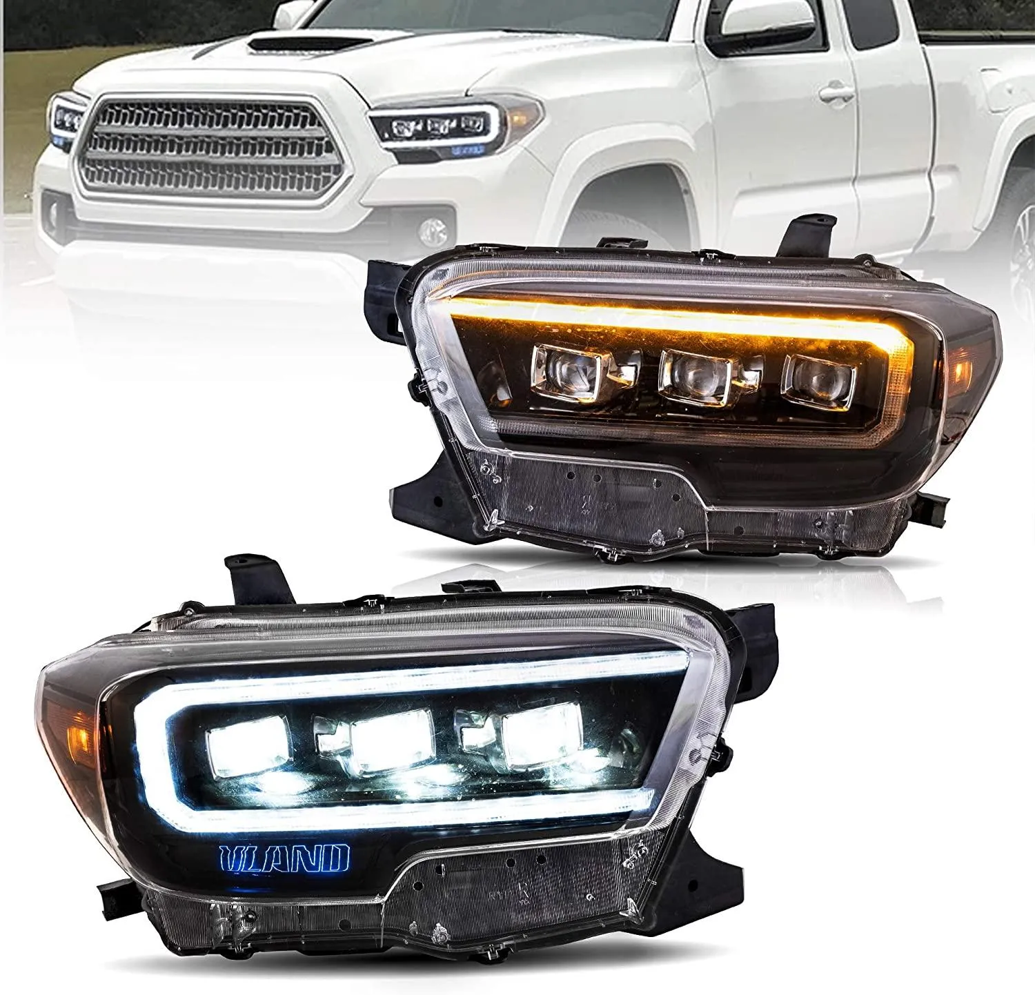 VLAND LED Matrix Projector Headlights For Toyota Tacoma N300 2015-2023 [DOT. SAE.]