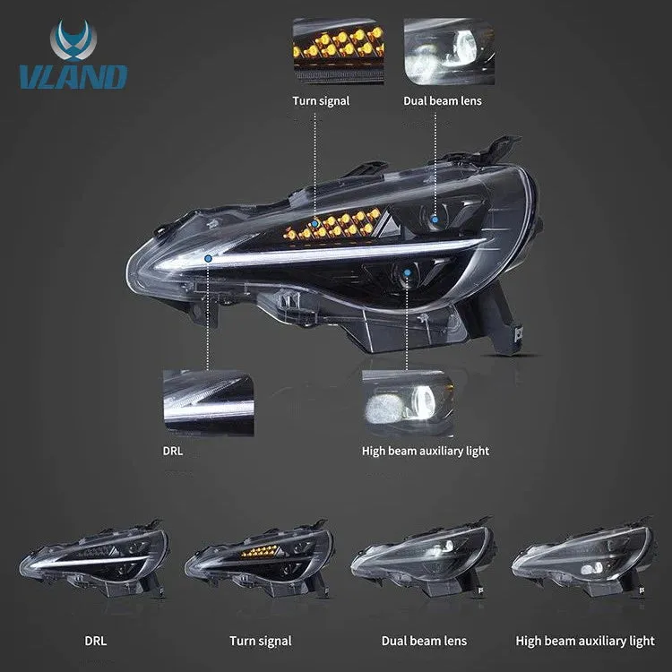 VLAND LED Projector Headlights and Tail Lights For Toyota 86/Subaru BRZ/Scion FR-S First Gen ZN6/ZC6 2012-2020