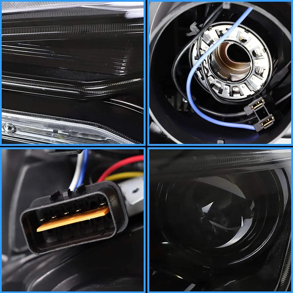 VLAND LED Projector Headlights For Mitsubishi Lancer GT EVO X 2008-2018 with Sequential Indicators