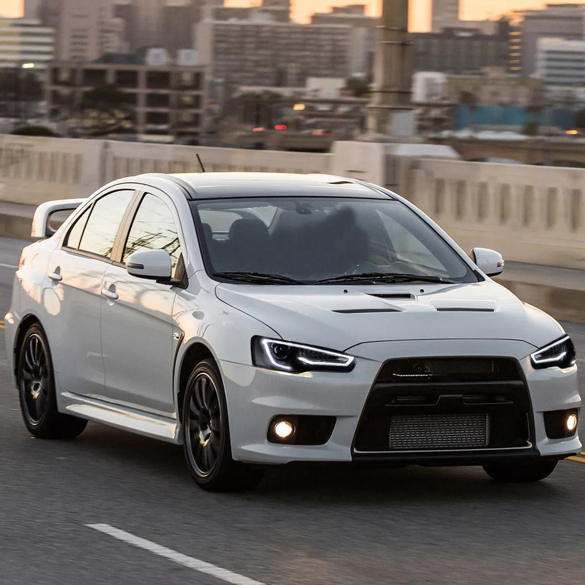 VLAND LED Projector Headlights For Mitsubishi Lancer GT EVO X 2008-2018 with Sequential Indicators