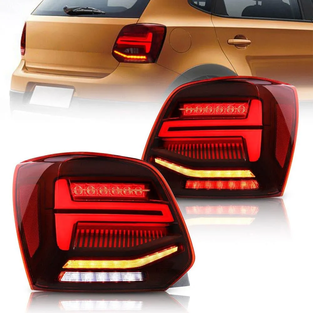 VLAND LED Tail lights For Volkswagen (VW) Polo MK5 2009-2017 Turn Signal with Sequential indicators[E-MARK]