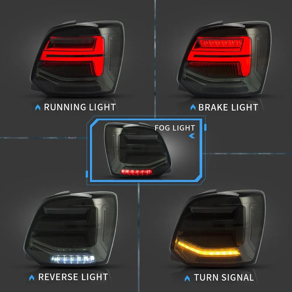 VLAND LED Tail lights For Volkswagen (VW) Polo MK5 2009-2017 Turn Signal with Sequential indicators[E-MARK]