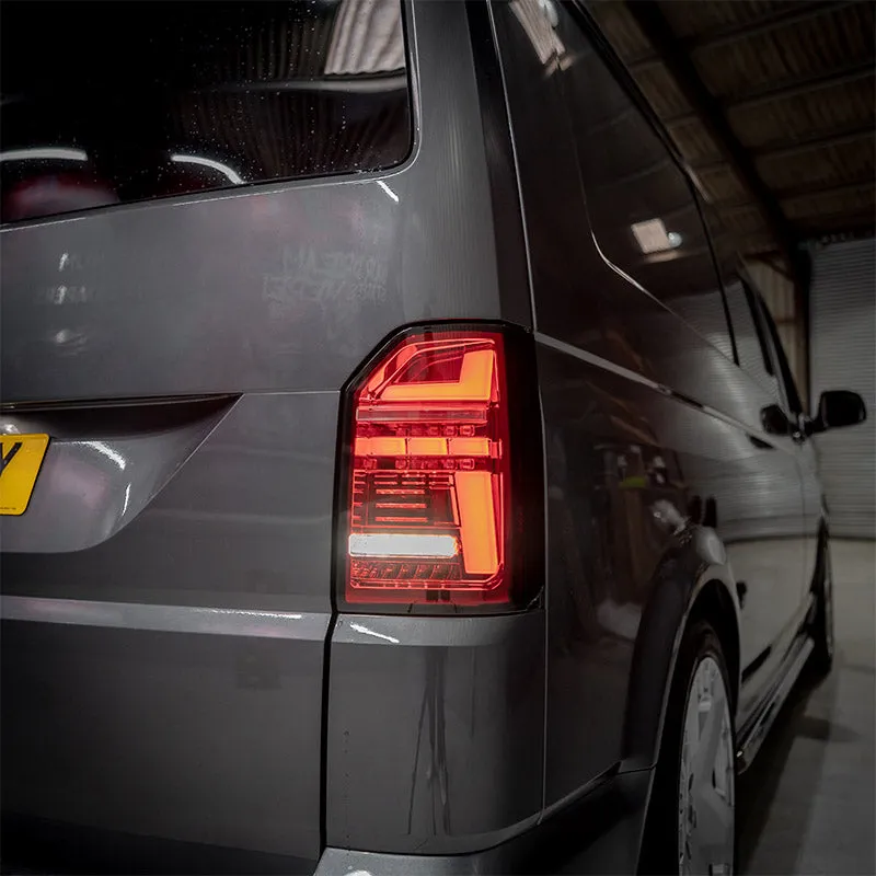 VW T6.1 – Rear Lights – Sequential Indicator – LED – Tailgate – Red Clear