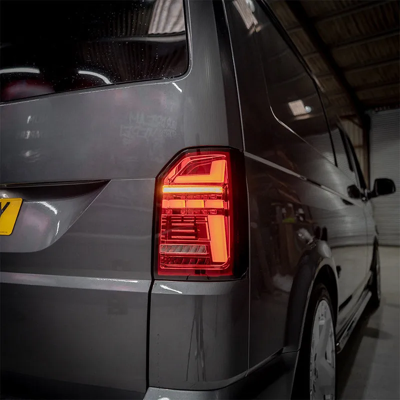 VW T6.1 – Rear Lights – Sequential Indicator – LED – Tailgate – Red Clear