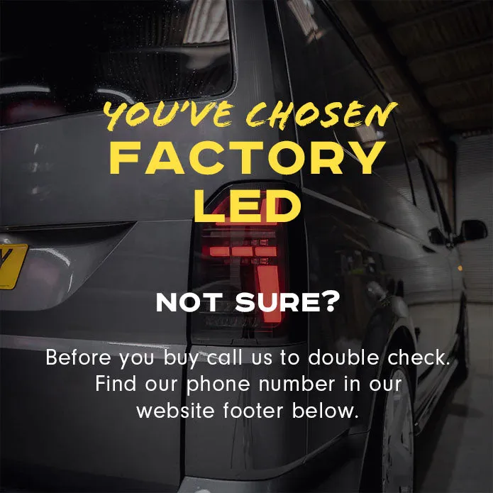 VW T6.1 – Rear Lights – Sequential Indicator – LED – Tailgate – Red Clear