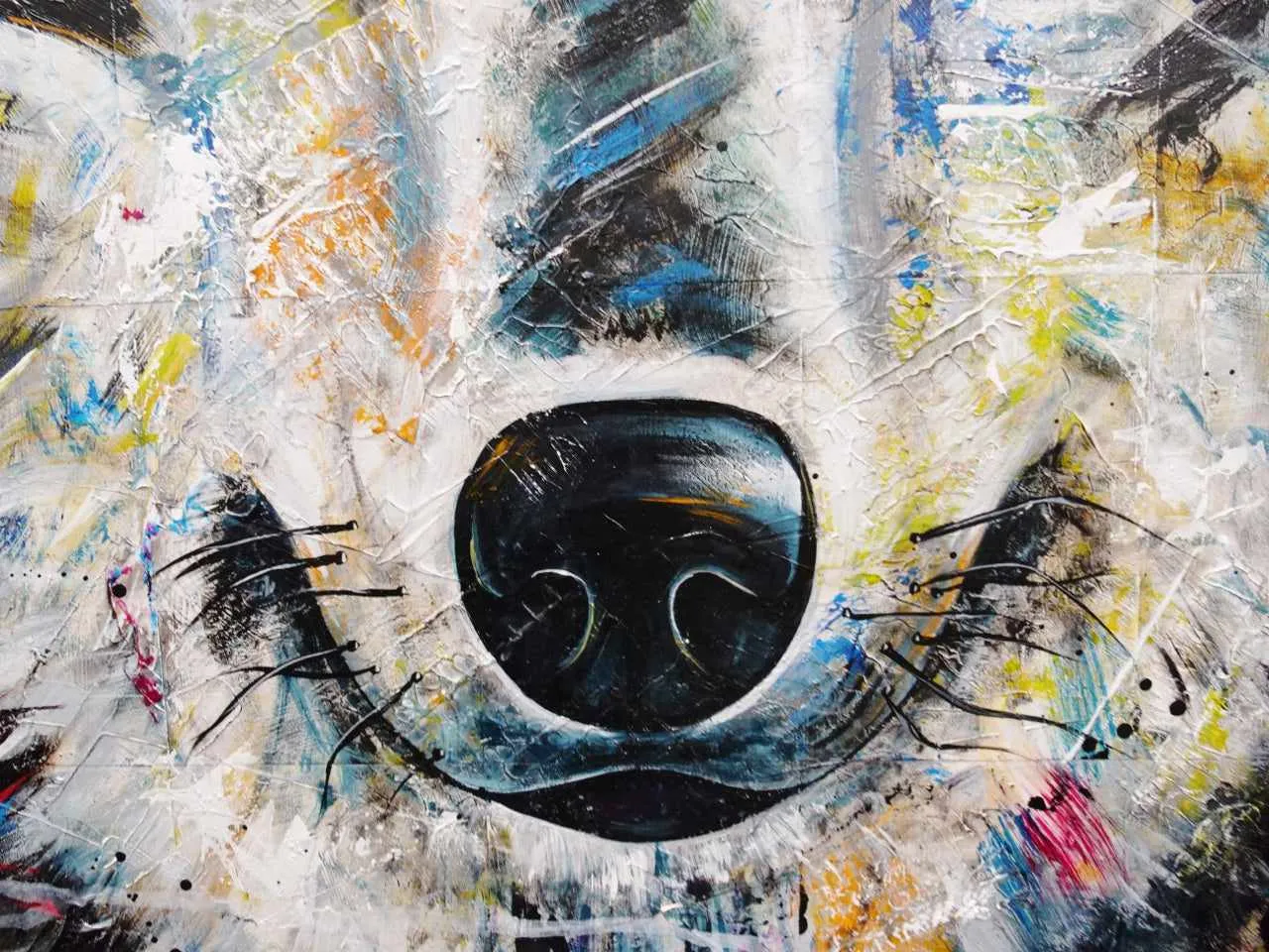 Westward Wolf 120cm x 120cm Wolf Abstract Realism Book Club Painting (SOLD)