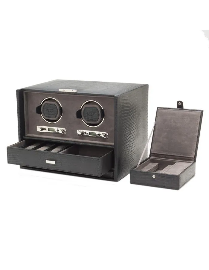 WOLF Blake Double Winder with Storage & Travel Case - Black Lizard - Module 2.7