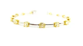 YELLOW DIAMOND STATION BRACELET IN YELLOW & WHITE GOLD AD NO. 2372